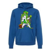 Funny St Patricks Dabbing Leprechaun Unicorn Premium Hoodie