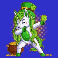 Funny St Patricks Dabbing Leprechaun Unicorn Poster