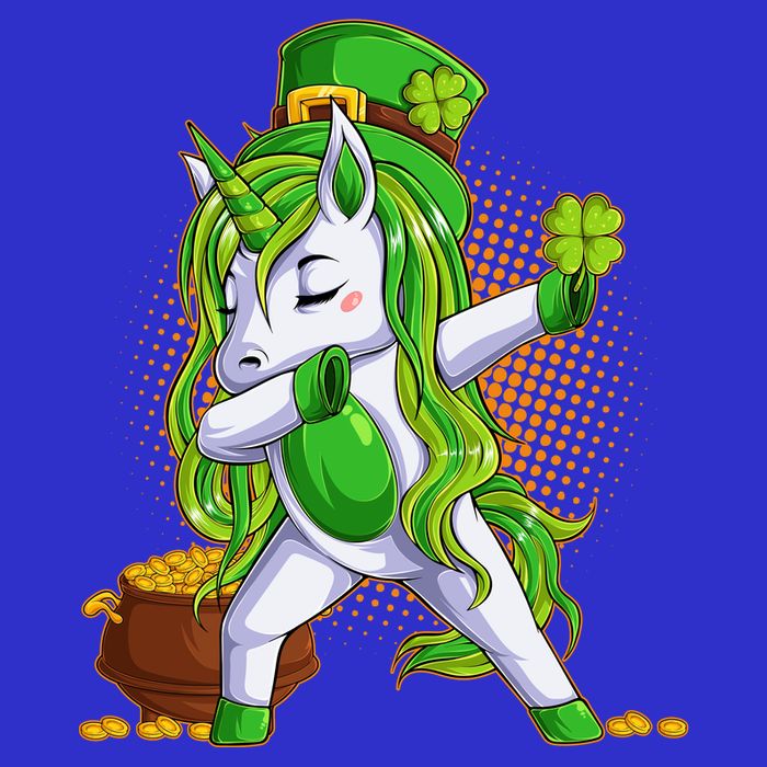 Funny St Patricks Dabbing Leprechaun Unicorn Poster