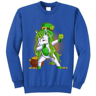 Funny St Patricks Dabbing Leprechaun Unicorn Tall Sweatshirt