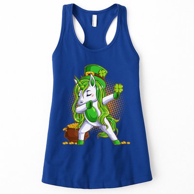 Funny St Patricks Dabbing Leprechaun Unicorn Womens Tank Top