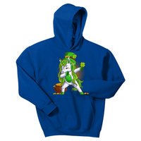 Funny St Patricks Dabbing Leprechaun Unicorn Kids Hoodie