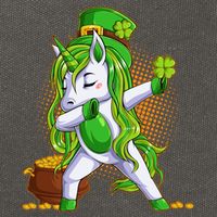 Funny St Patricks Dabbing Leprechaun Unicorn Cotton Canvas Backpack