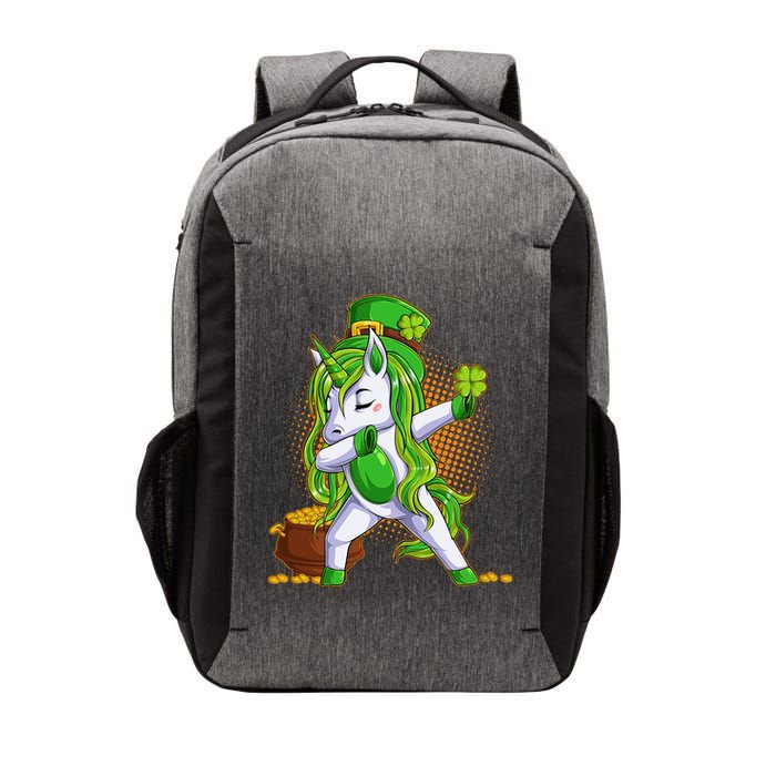 Funny St Patricks Dabbing Leprechaun Unicorn Vector Backpack