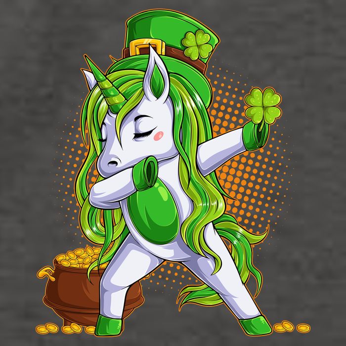 Funny St Patricks Dabbing Leprechaun Unicorn Vector Backpack
