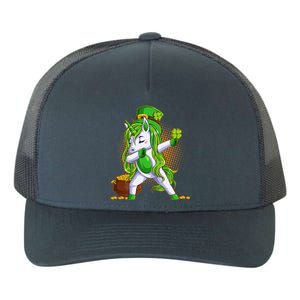 Funny St Patricks Dabbing Leprechaun Unicorn Yupoong Adult 5-Panel Trucker Hat