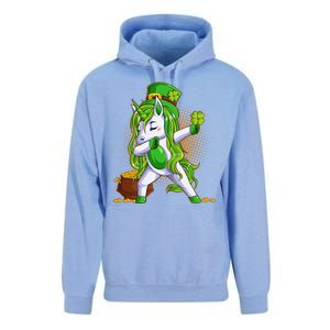 Funny St Patricks Dabbing Leprechaun Unicorn Unisex Surf Hoodie