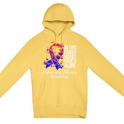 Family Support Pulmonary Fibrosis Awareness Gift Premium Pullover Hoodie