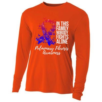 Family Support Pulmonary Fibrosis Awareness Gift Cooling Performance Long Sleeve Crew