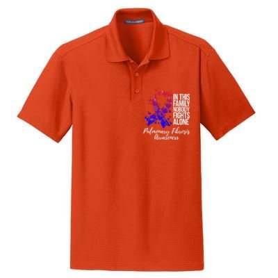 Family Support Pulmonary Fibrosis Awareness Gift Dry Zone Grid Polo