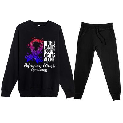 Family Support Pulmonary Fibrosis Awareness Gift Premium Crewneck Sweatsuit Set