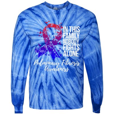 Family Support Pulmonary Fibrosis Awareness Gift Tie-Dye Long Sleeve Shirt