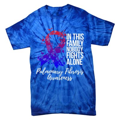 Family Support Pulmonary Fibrosis Awareness Gift Tie-Dye T-Shirt