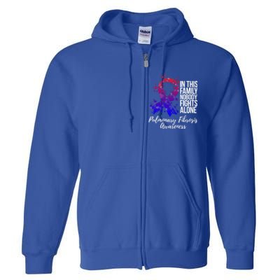 Family Support Pulmonary Fibrosis Awareness Gift Full Zip Hoodie