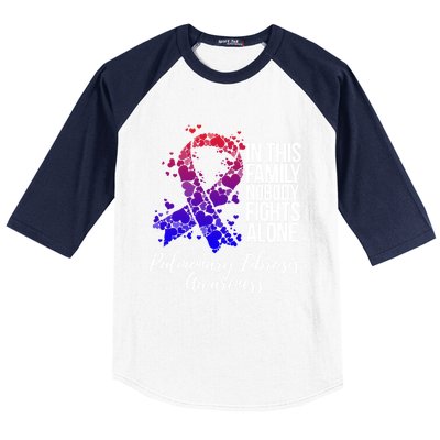 Family Support Pulmonary Fibrosis Awareness Gift Baseball Sleeve Shirt