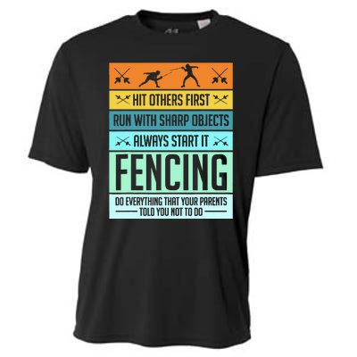 Fencing Sport Pun Cooling Performance Crew T-Shirt