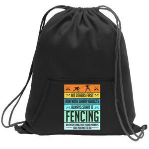 Fencing Sport Pun Sweatshirt Cinch Pack Bag