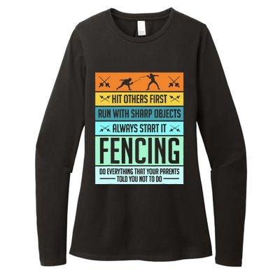 Fencing Sport Pun Womens CVC Long Sleeve Shirt