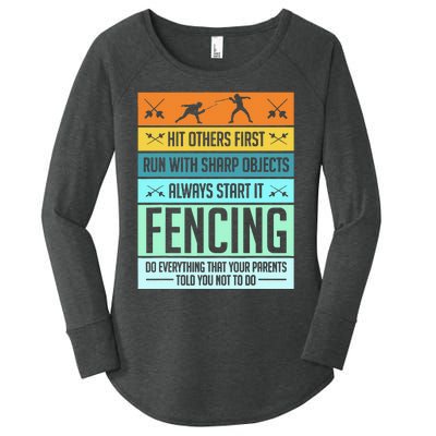 Fencing Sport Pun Women's Perfect Tri Tunic Long Sleeve Shirt