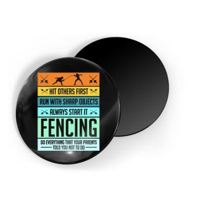 Fencing Sport Pun Magnet