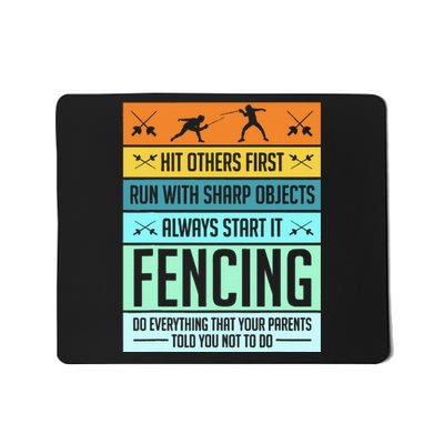 Fencing Sport Pun Mousepad