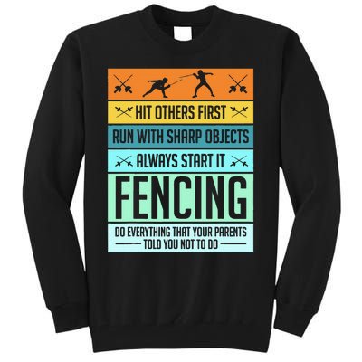 Fencing Sport Pun Tall Sweatshirt