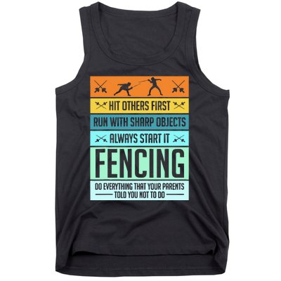 Fencing Sport Pun Tank Top