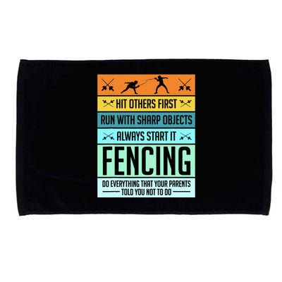 Fencing Sport Pun Microfiber Hand Towel