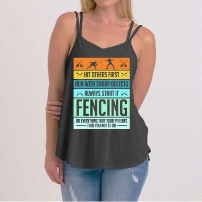 Fencing Sport Pun Women's Strappy Tank