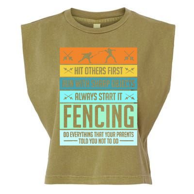 Fencing Sport Pun Garment-Dyed Women's Muscle Tee