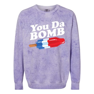 Funny Summer Popsicle Pop Retro You Da Bomb 80's Gift Colorblast Crewneck Sweatshirt