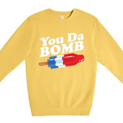 Funny Summer Popsicle Pop Retro You Da Bomb 80's Gift Premium Crewneck Sweatshirt