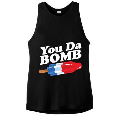 Funny Summer Popsicle Pop Retro You Da Bomb 80's Gift Ladies PosiCharge Tri-Blend Wicking Tank
