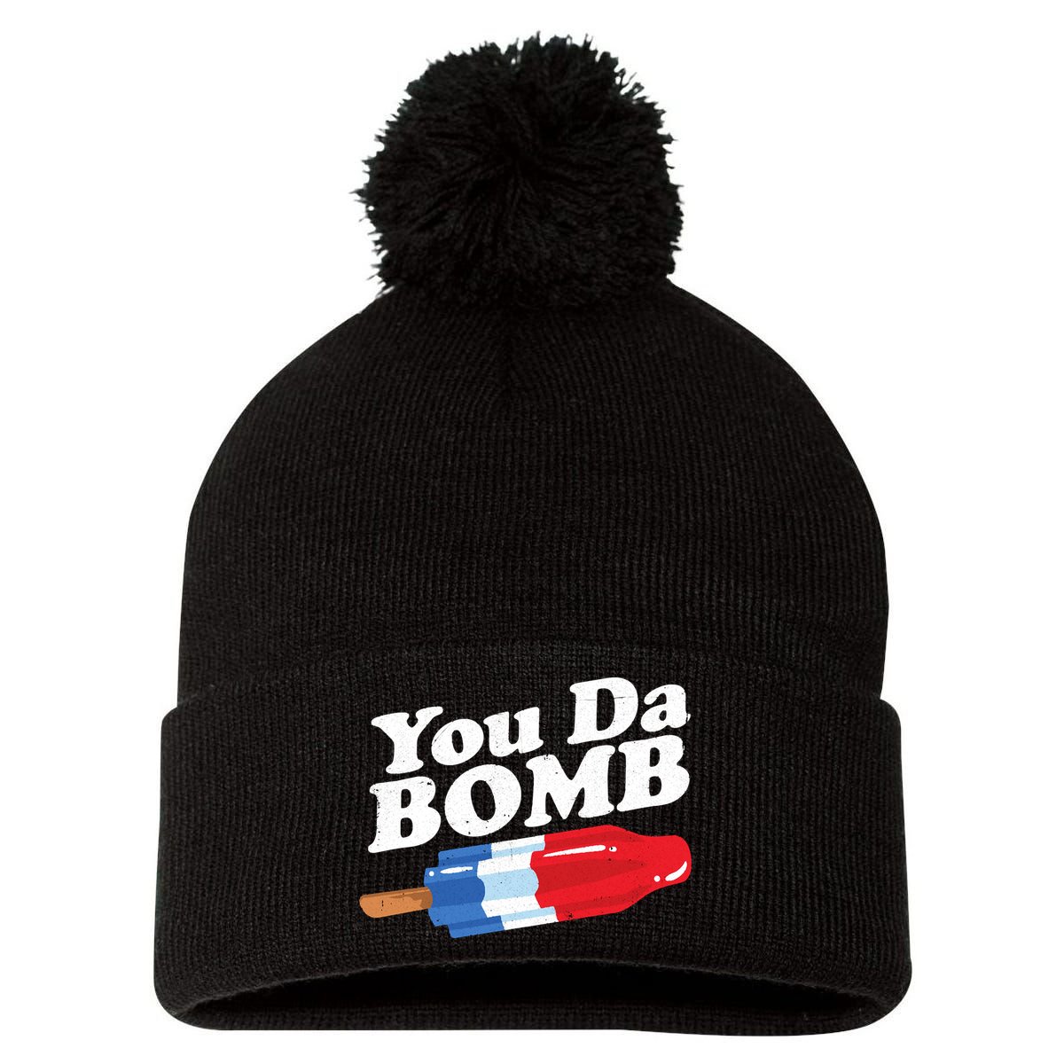 Funny Summer Popsicle Pop Retro You Da Bomb 80's Gift Pom Pom 12in Knit Beanie