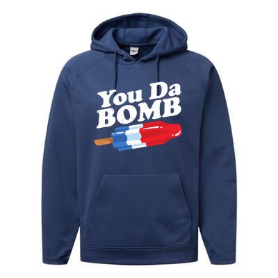 Funny Summer Popsicle Pop Retro You Da Bomb 80's Gift Performance Fleece Hoodie