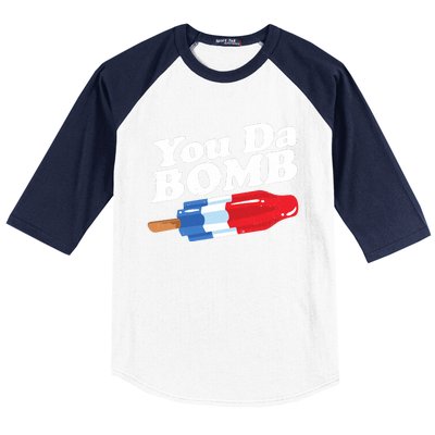 Funny Summer Popsicle Pop Retro You Da Bomb 80's Gift Baseball Sleeve Shirt