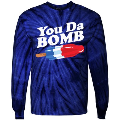 Funny Summer Popsicle Pop Retro You Da Bomb 80's Gift Tie-Dye Long Sleeve Shirt