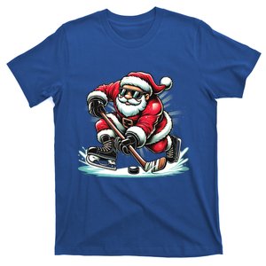 Funny Santa Playing Ice Hockey Lovers Christmas Meaningful Gift T-Shirt