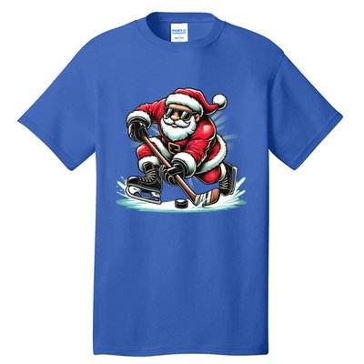 Funny Santa Playing Ice Hockey Lovers Christmas Meaningful Gift Tall T-Shirt