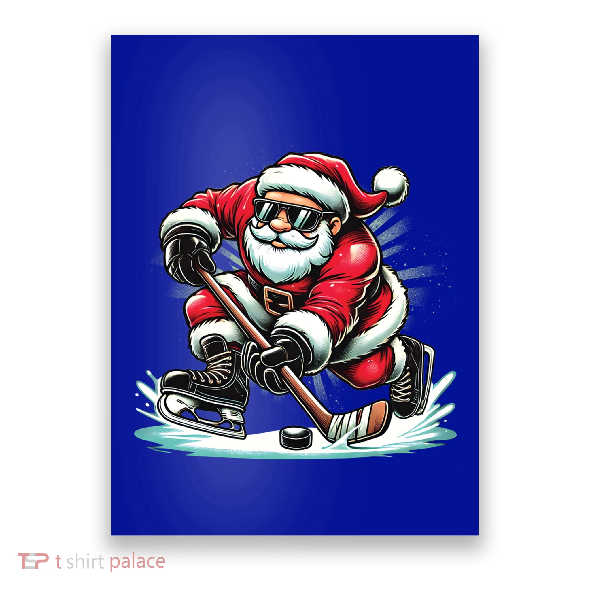 Funny Santa Playing Ice Hockey Lovers Christmas Meaningful Gift Poster