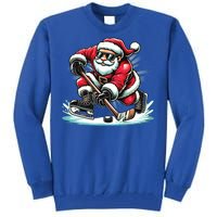 Funny Santa Playing Ice Hockey Lovers Christmas Meaningful Gift Tall Sweatshirt