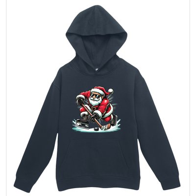 Funny Santa Playing Ice Hockey Lovers Christmas Meaningful Gift Urban Pullover Hoodie