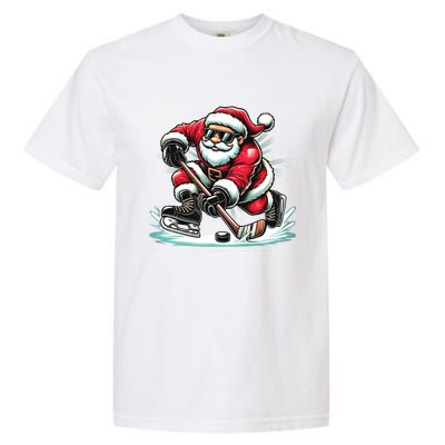 Funny Santa Playing Ice Hockey Lovers Christmas Meaningful Gift Garment-Dyed Heavyweight T-Shirt