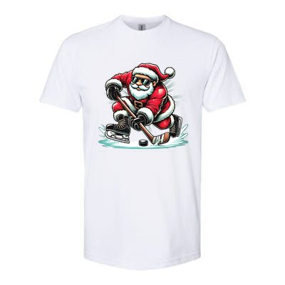 Funny Santa Playing Ice Hockey Lovers Christmas Meaningful Gift Softstyle CVC T-Shirt