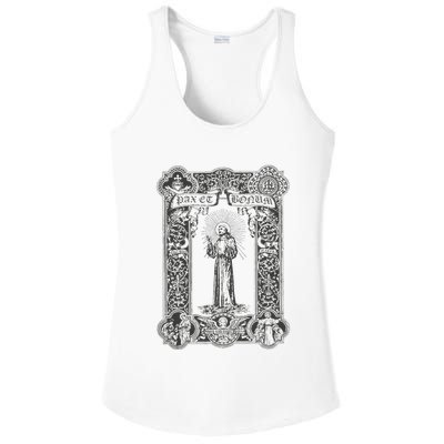 Franciscan Spirituality Pax Et Bonum St Francis Of Assisi Ladies PosiCharge Competitor Racerback Tank