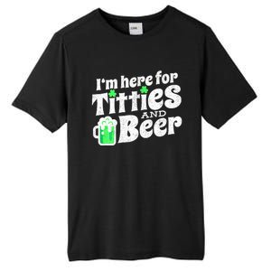 Funny St Patricks Day Titties And Beer Gift Tall Fusion ChromaSoft Performance T-Shirt