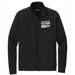 Funny St Patricks Day Titties And Beer Gift Stretch Full-Zip Cadet Jacket