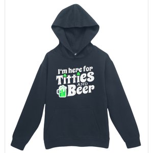 Funny St Patricks Day Titties And Beer Gift Urban Pullover Hoodie