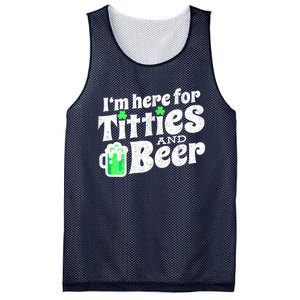 Funny St Patricks Day Titties And Beer Gift Mesh Reversible Basketball Jersey Tank