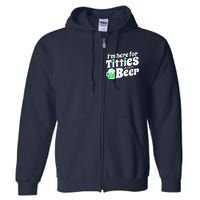 Funny St Patricks Day Titties And Beer Gift Full Zip Hoodie